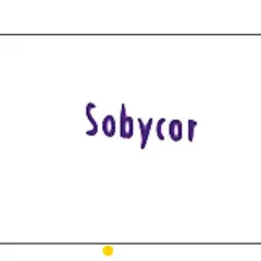 Fioletowy napis "Sobycor" na białym tle.