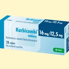Opakowanie leku Karbicombi 16 mg/12,5 mg, zawierające 28 tabletek.
