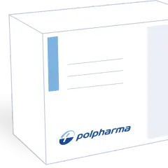 Białe opakowanie leku metronidazol polpharma z niebieskim logo.