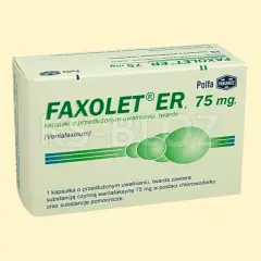 Opakowanie leku Faxolet ER 75 mg, kapsułki o przedłużonym uwalnianiu.