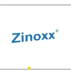 Niebieski napis Zinoxx z symbolem ® na białym tle.