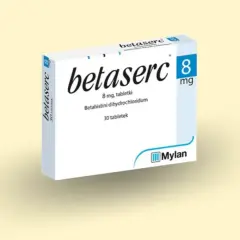 Opakowanie leku Betaserc 8 mg, zawierające 30 tabletek z betahistyną.