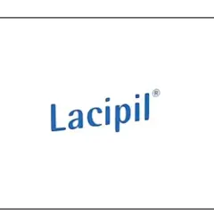 Niebieski napis "Lacipil" z zarejestrowanym znakiem towarowym.