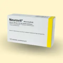 Opakowanie leku Neurovit z witaminami z grupy B. Wiele pozytywnych neurovit opinie potwierdza jego skuteczność. 100 tabletek.