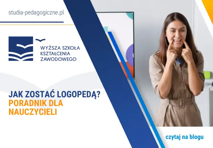 Kobieta pokazuje ćwiczenia artykulacyjne, trzymając marker.