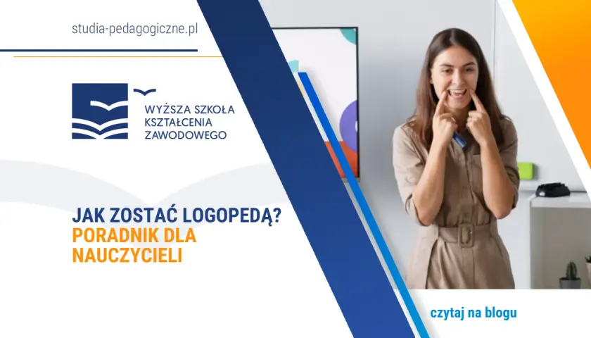 Kobieta pokazuje ćwiczenia artykulacyjne, trzymając marker.