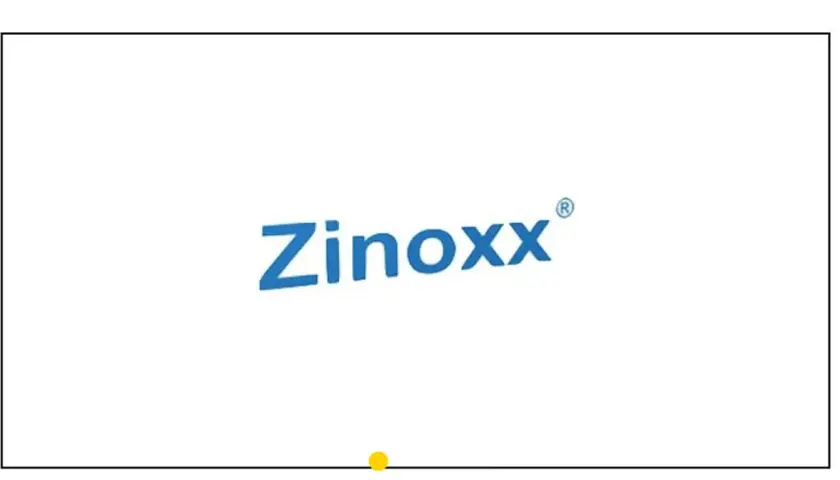 Niebieski napis Zinoxx z symbolem ® na białym tle.
