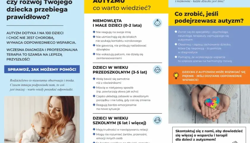 Wczesne sygnały spektrum autyzmu u dzieci. Informacje o rozwoju, zachowaniach i wsparciu.