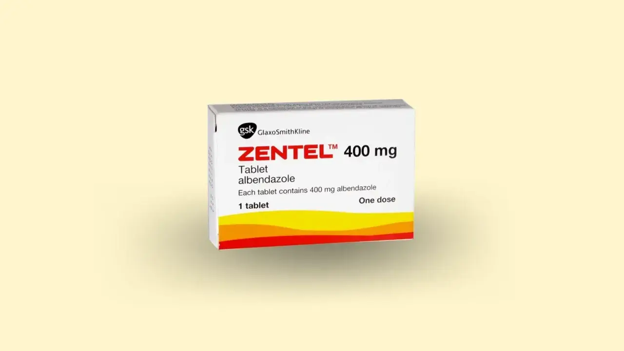Opakowanie leku Zentel 400 mg z albedazolem.