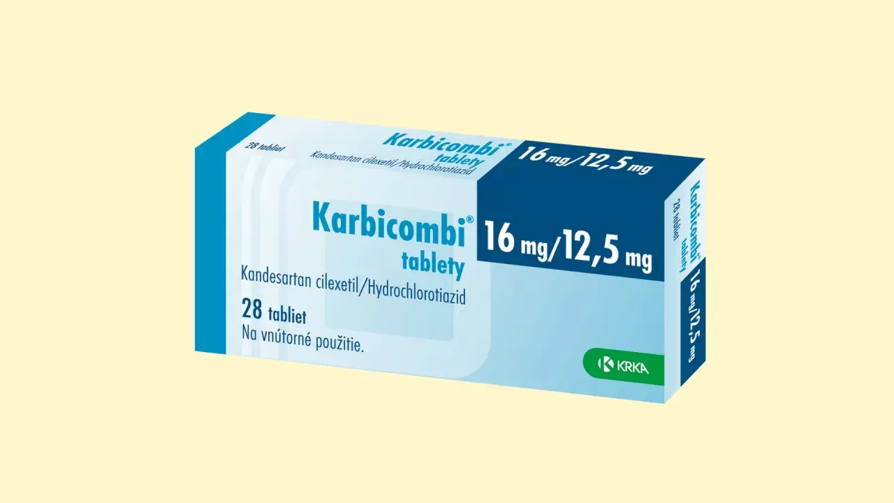 Opakowanie leku Karbicombi 16 mg/12,5 mg, zawierające 28 tabletek.