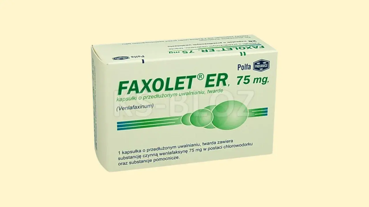 Opakowanie leku Faxolet ER 75 mg, kapsułki o przedłużonym uwalnianiu.