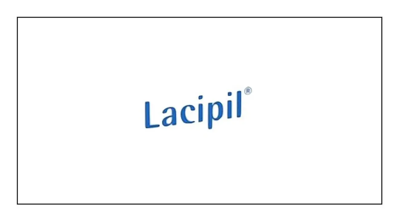 Niebieski napis "Lacipil" z zarejestrowanym znakiem towarowym.