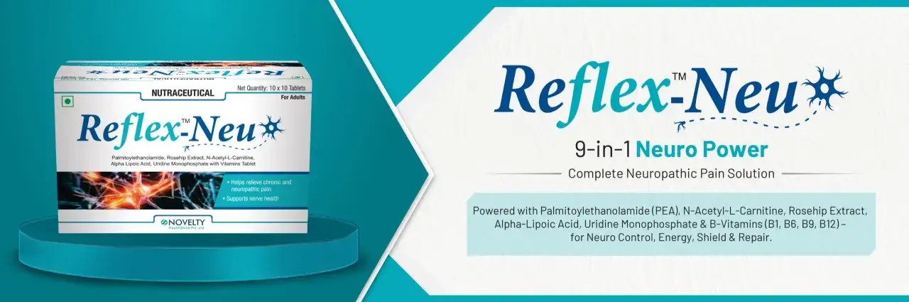 Reflex-Neu to suplement diety na ból neuropatyczny. Zawiera alfarydyna, witaminy i inne składniki wspierające zdrowie nerwów.