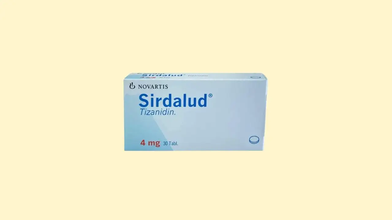 Opakowanie leku Sirdalud z tizanidyną, 4 mg, 30 tabletek. Novartis.